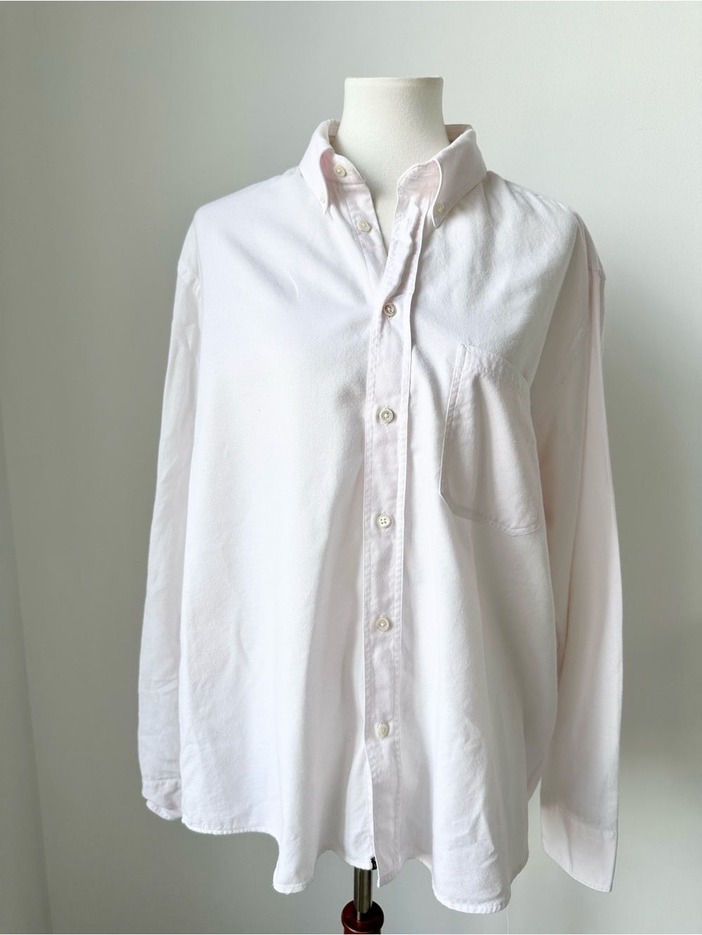 Billy Reid Women’s Off White ButtonDown Long Sleeve Shirt Cotton Cashmere Blend